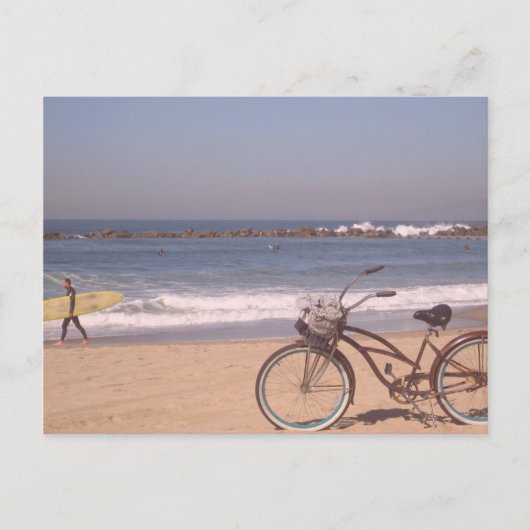 Surf Bicycle California Beach Briefkaart (Voorkant)