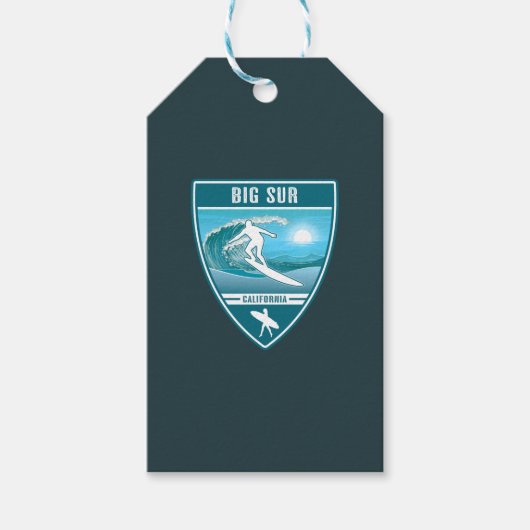 Surf Big Sur California Cadeaulabel (Voorkant)