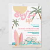 Surf Birthday Beach Party Invitation (Devant)