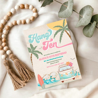 Surf Birthday Beach Party Invitation Kaart