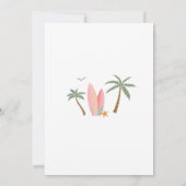 Surf Birthday Beach Party Invitation Kaart (Achterkant)