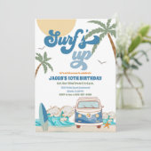 Surf Birthday Party Invitation (Debout devant)