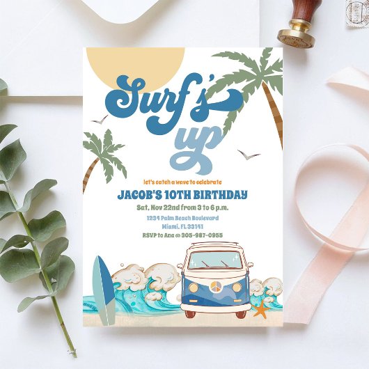 Surf Birthday Party Invitation
