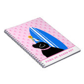 Surf Black Lab Chien Spiral Carnet (Côté Droit)