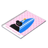 Surf Black Lab Chien Spiral Carnet (Côté gauche)
