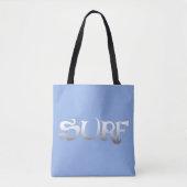 Surf blauwe schoudercanvas tas (Voorkant)