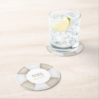 Surf Board Baby Shower Custom Ronde Kartonnen Onderzetter