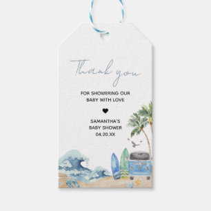Surf Board Beach Baby shower Favor Tags Cadeaulabel