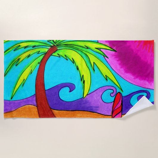 Surf Board in the Sand Strandlaken (Voorkant)