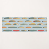Surf Board Print Coastal Blue Retro Surfer Pattern Yogamat (Voorkant (horizontaal))