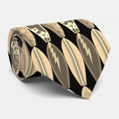 SURF BOARD STROPDAS  zwarte achtergrond (Opgerold)