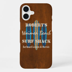 Surf Bord Monogram Aanpassen Hawaiaanse Surfplanke iPhone 16 Plus Hoesje