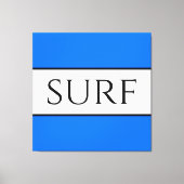 SURF Bright nautisch blauw wit zomerstrepen Canvas Afdruk (Voorkant)
