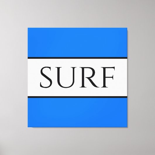 SURF Bright nautisch blauw wit zomerstrepen Canvas Afdruk (Voorkant)