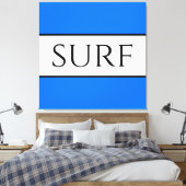 SURF Bright nautisch blauw wit zomerstrepen Canvas Afdruk (Insitu (Slaapkamer))