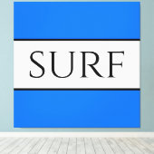 SURF Bright nautisch blauw wit zomerstrepen Canvas Afdruk (Insitu (Houten vloer))