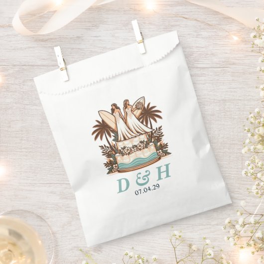 Surf bruiden bruiloft bedankzakje (Geknipt)