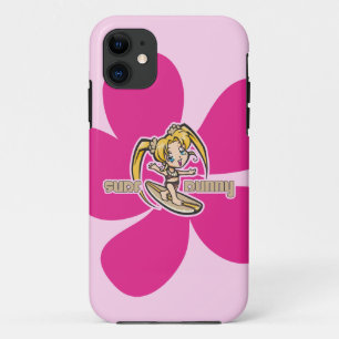 Surf Bunny Surfer Girl Cartoon iPhone 11 Hoesje