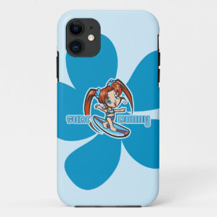 Surf Bunny Surfer Girl Cartoon iPhone 11 Hoesje