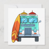 Surf Bus Surfplank Palmboom Surfing Surfer Golven Kaart (Achterkant)