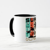 Surf California palm tree beach design Mug (Devant gauche)