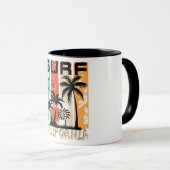 Surf California palm tree beach design Mug (Devant droit)