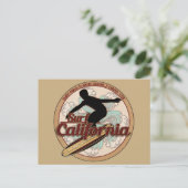 Surf California surfboard logo briefkaart (Staand voorkant)