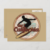 Surf California surfboard logo briefkaart (Voorkant / Achterkant)