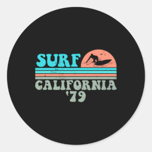 Surf Californië 79 Vintage Grunge Surfen Ronde Sticker