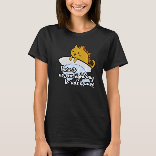 Surf catzilla surfer manier om te rijden t-shirt (Voorkant)
