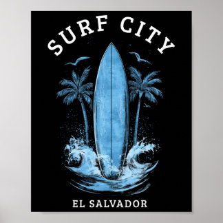 Surf City El Salvador Surfen Vintage Surfer _1 Poster