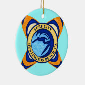 Surf City, Huntington Beach, CA Keramisch Ornament (Rechts)