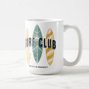 Surf Club Zomer Strand Vakantie Grappige Vintage Koffiemok