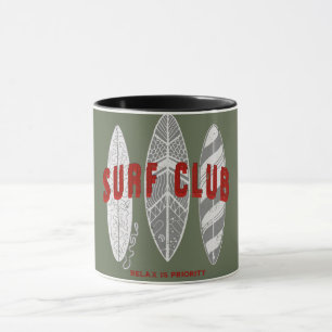 Surf Club Zomer Strand Vakantie Grappige Vintage Mok