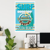 Surf Cocoa Beach Poster (Thuiskantoor)