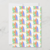 Surf Coloré Plage Anniversaire Invitation (Dos)