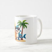 Surf cool Shark Mug 🦈 Tropical Beach Coffee Cup (Devant droit)