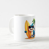 Surf cool Shark Mug 🦈 Tropical Beach Coffee Cup (Devant gauche)