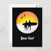 Surf Couple bij Sunset Briefkaart (Voorkant / Achterkant)