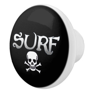 Surf Crâne bouton en céramique noire