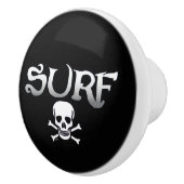Surf Crâne bouton en céramique noire (Droite)