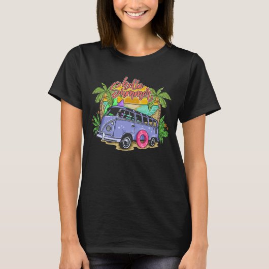 Surf d'été Sunset Beach Vacation T-shirt (Devant)