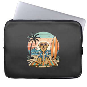 Surf Dog Retro Strand Zomer Laptop Sleeve