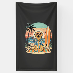 Surf Dog Retro Strand Zomer Spandoek