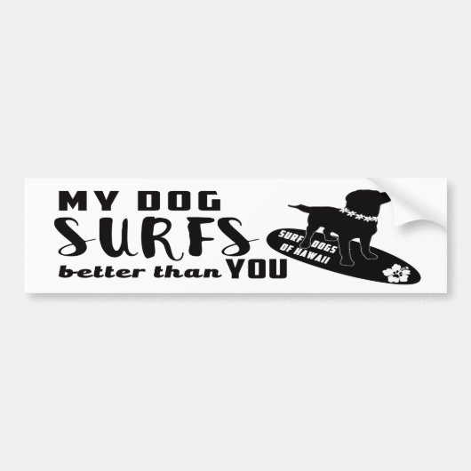 Surf Dogs Hawaii Bumpersticker (Voorkant)