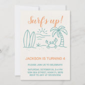 Surf éditable's Up Anniversaire Invitation (Devant)