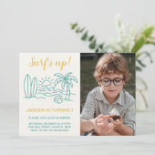 Surf éditable's Up Anniversaire Invitation avec ph (Debout devant)