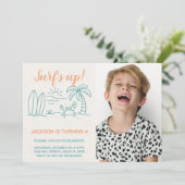 Surf éditable's Up Anniversaire Invitation avec ph (Debout devant)