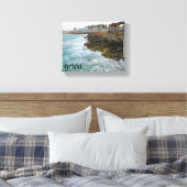 Surf en Rocks - Nahariya , Israël Canvas Afdruk (Insitu (Slaapkamer))