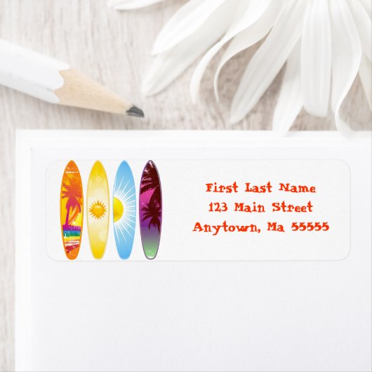 Surf Étiquette de adresse (En situation)